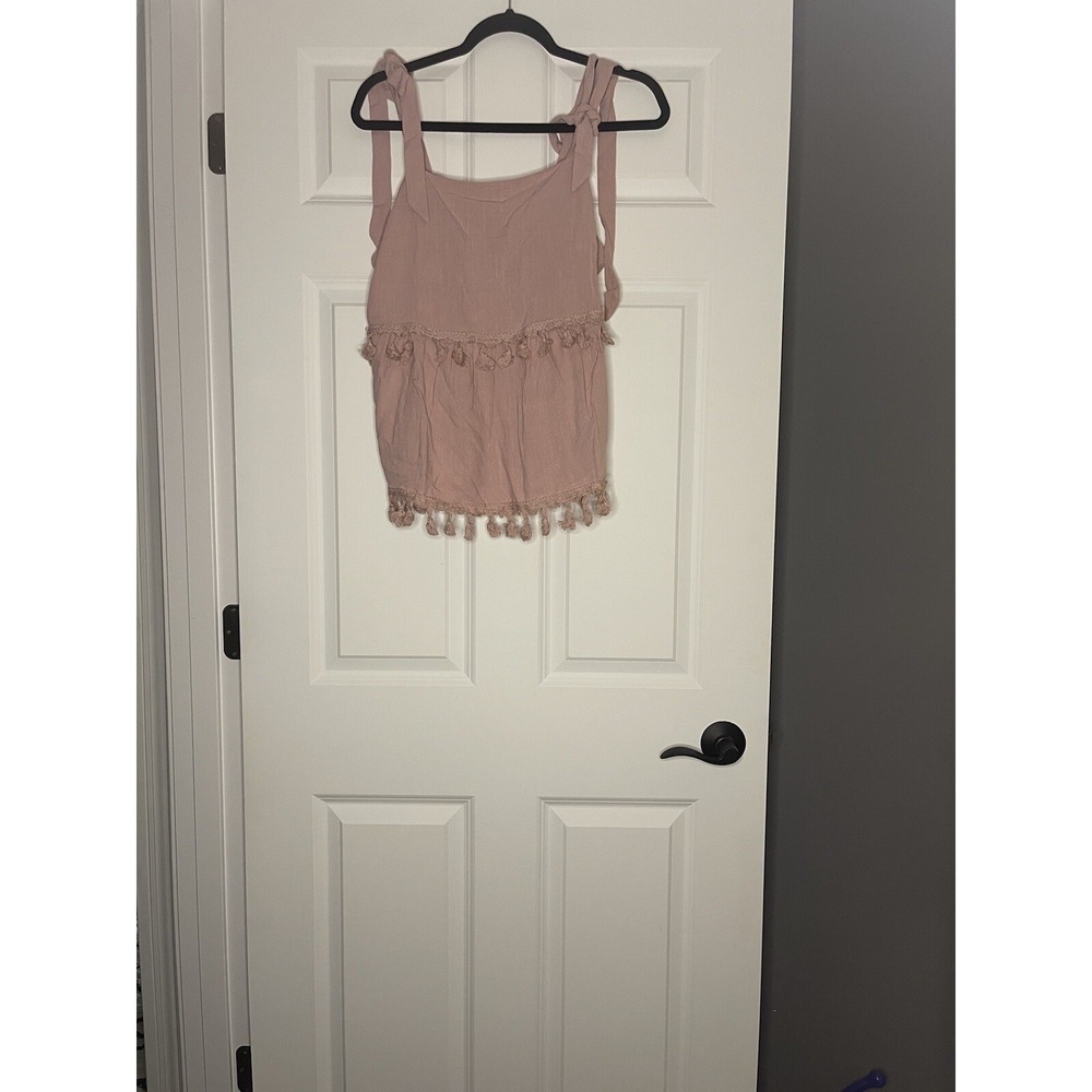 Rockin C Western Wear Tank Top W Fringe Tassels Large New With Tags